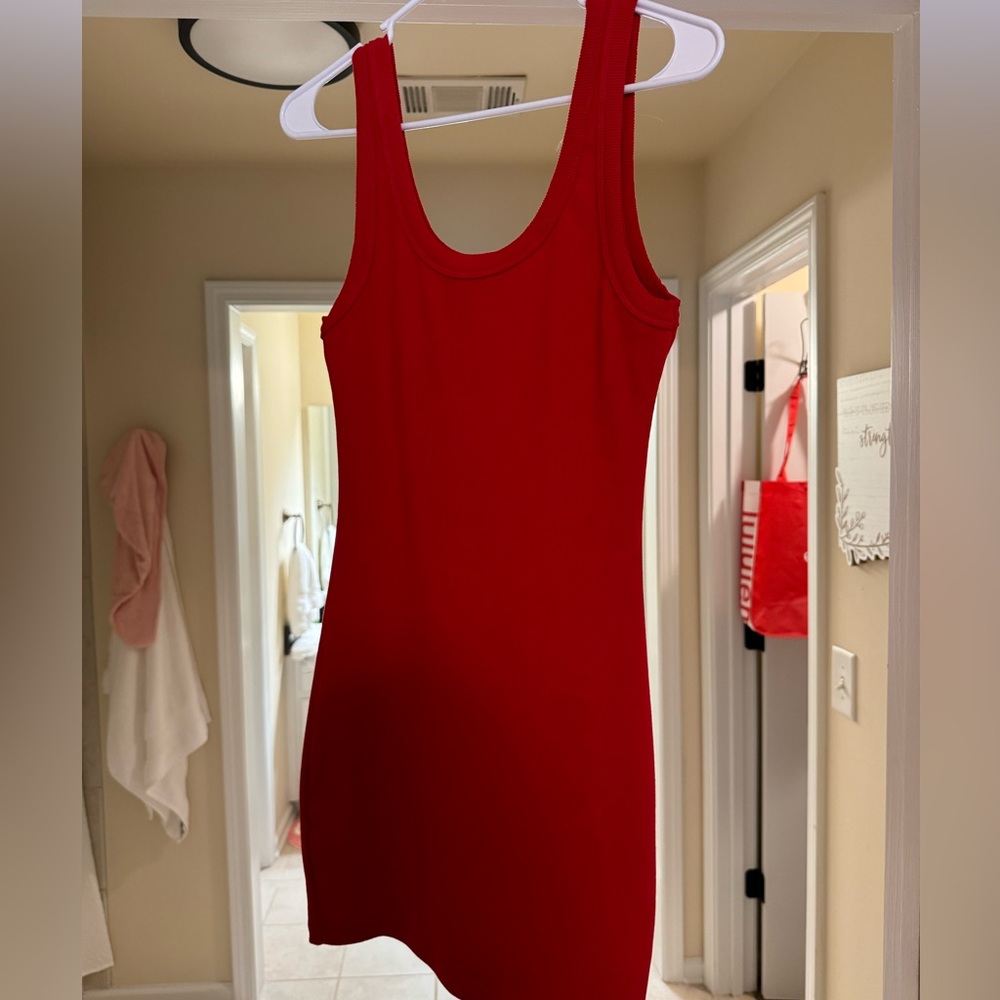 Red mini dress